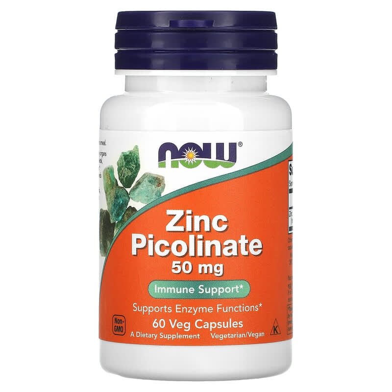 NOW Foods Zinc Picolinate 50 mg (60 растительных капсул) — это биологически активная добавка
