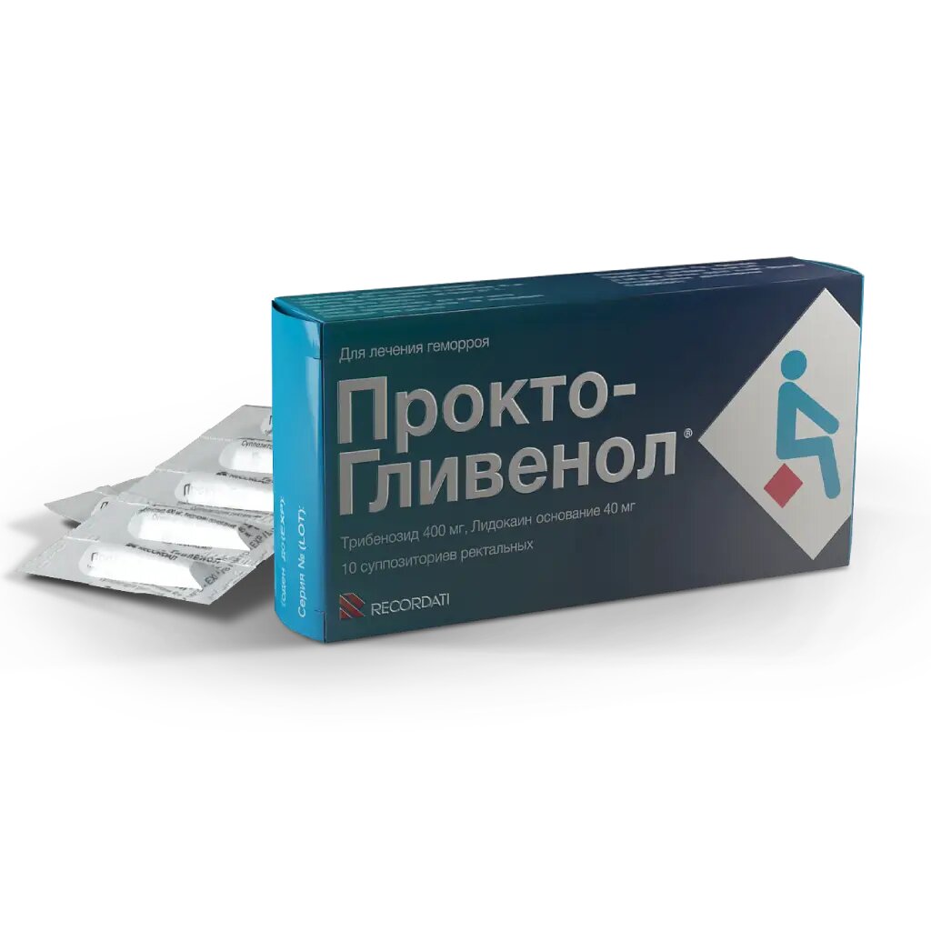 Прокто-гливенол суппозитории ректальные 10 шт