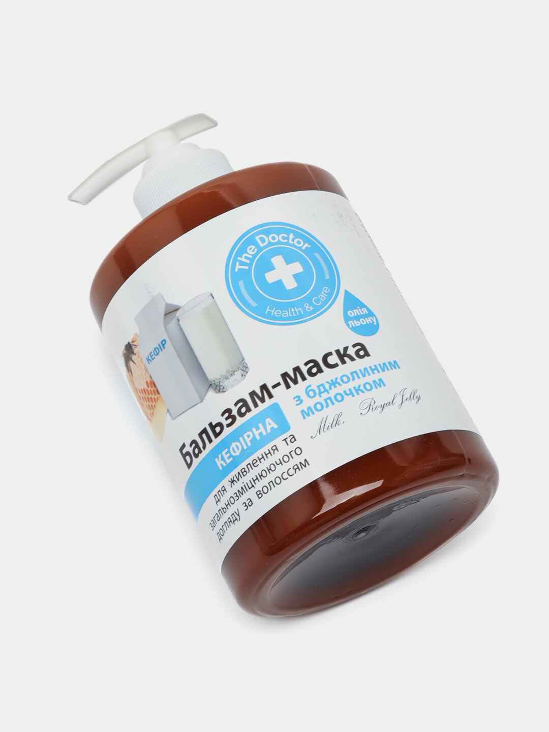 Бальзам-маска "Кефирная", с пчелиным маточным молочком, для волос, Домашний доктор, 500мл — фото 1
