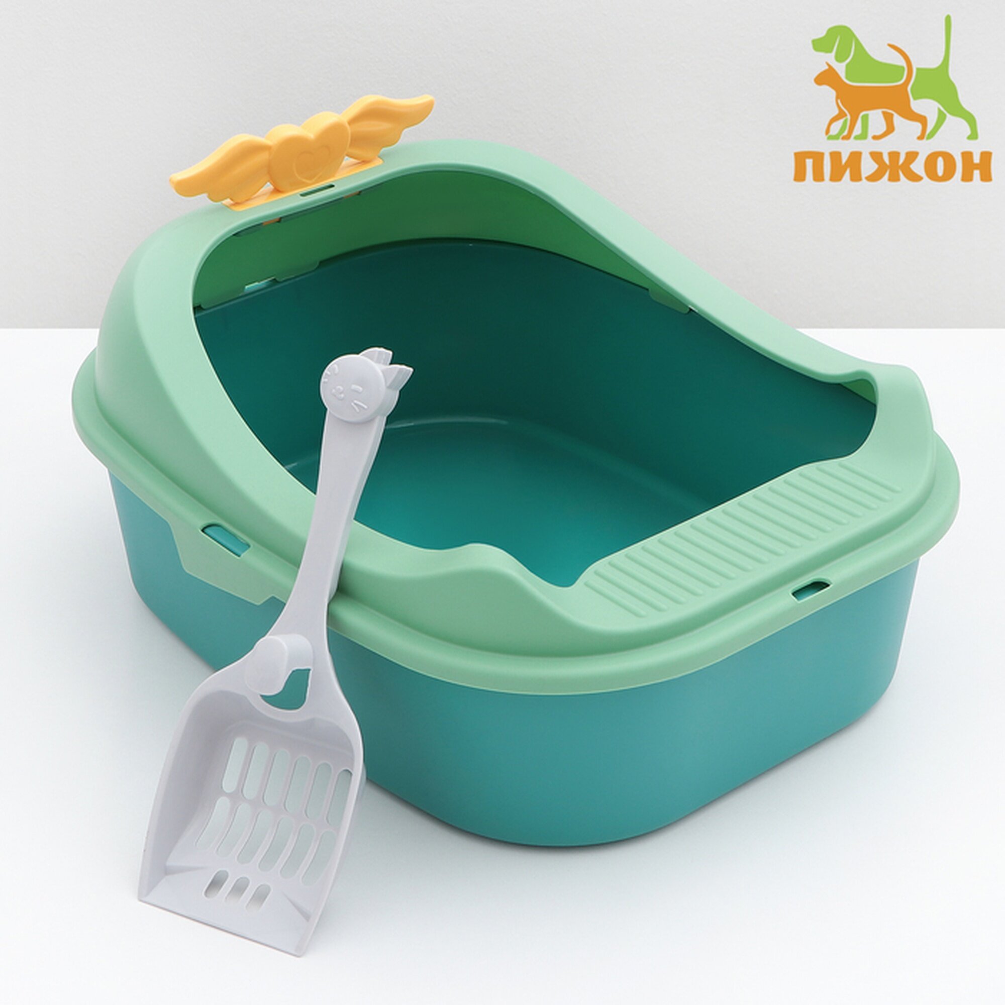 Туалет с бортом 43 х 35 х 255 см зелёный