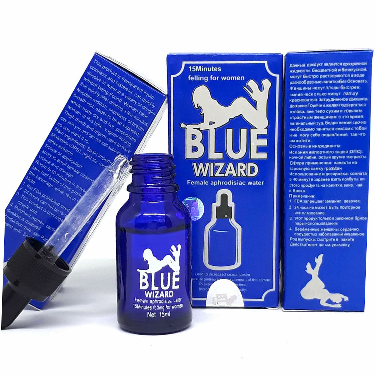 Капли-афродизиаки для двоих Blue Wizard Woman patogen Синий волшебник прозрачная жидкость, бесцветная и безвкусная.