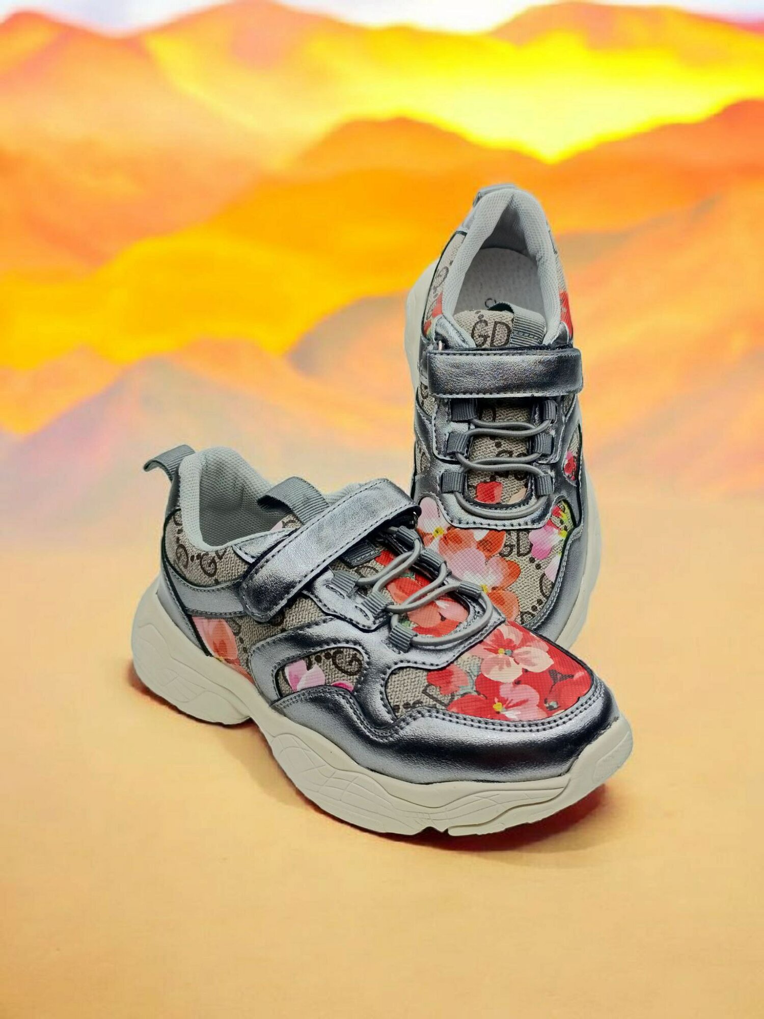 Кроссовки, размер 26, серебристый — фото 1