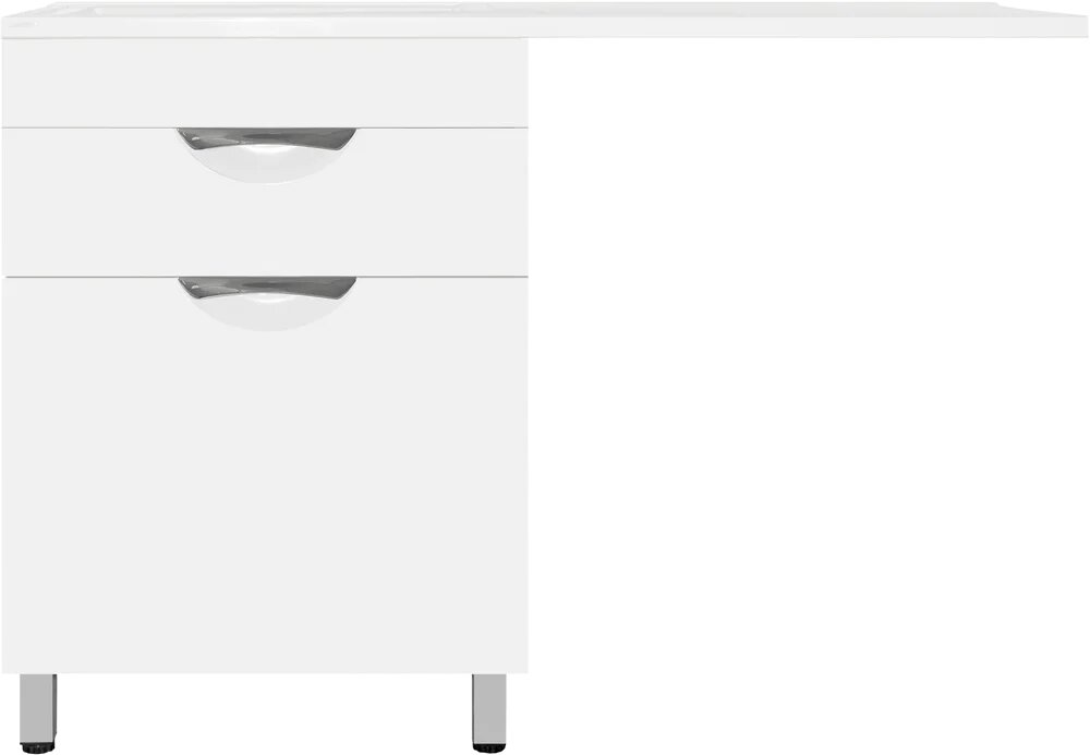 Тумба под раковину без столешницы Style Line Жасмин 60 Люкс Plus белая, с бельевой корзиной, для стиральной машины