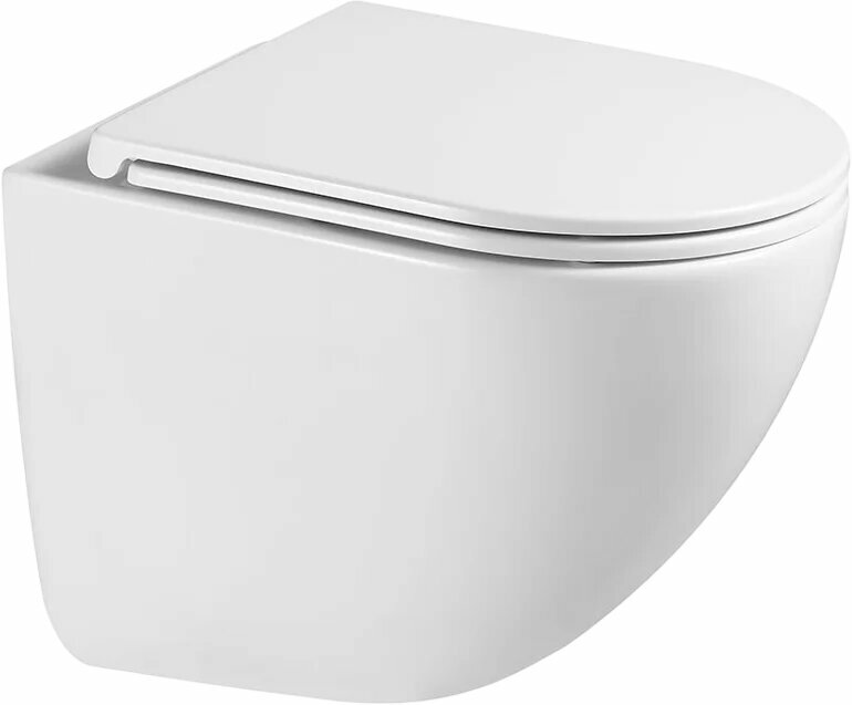 Унитаз подвесной Vincea Bien VT1-51T с микролифтом безободковый без бачка фарфоровый антивсплеск белый овальный