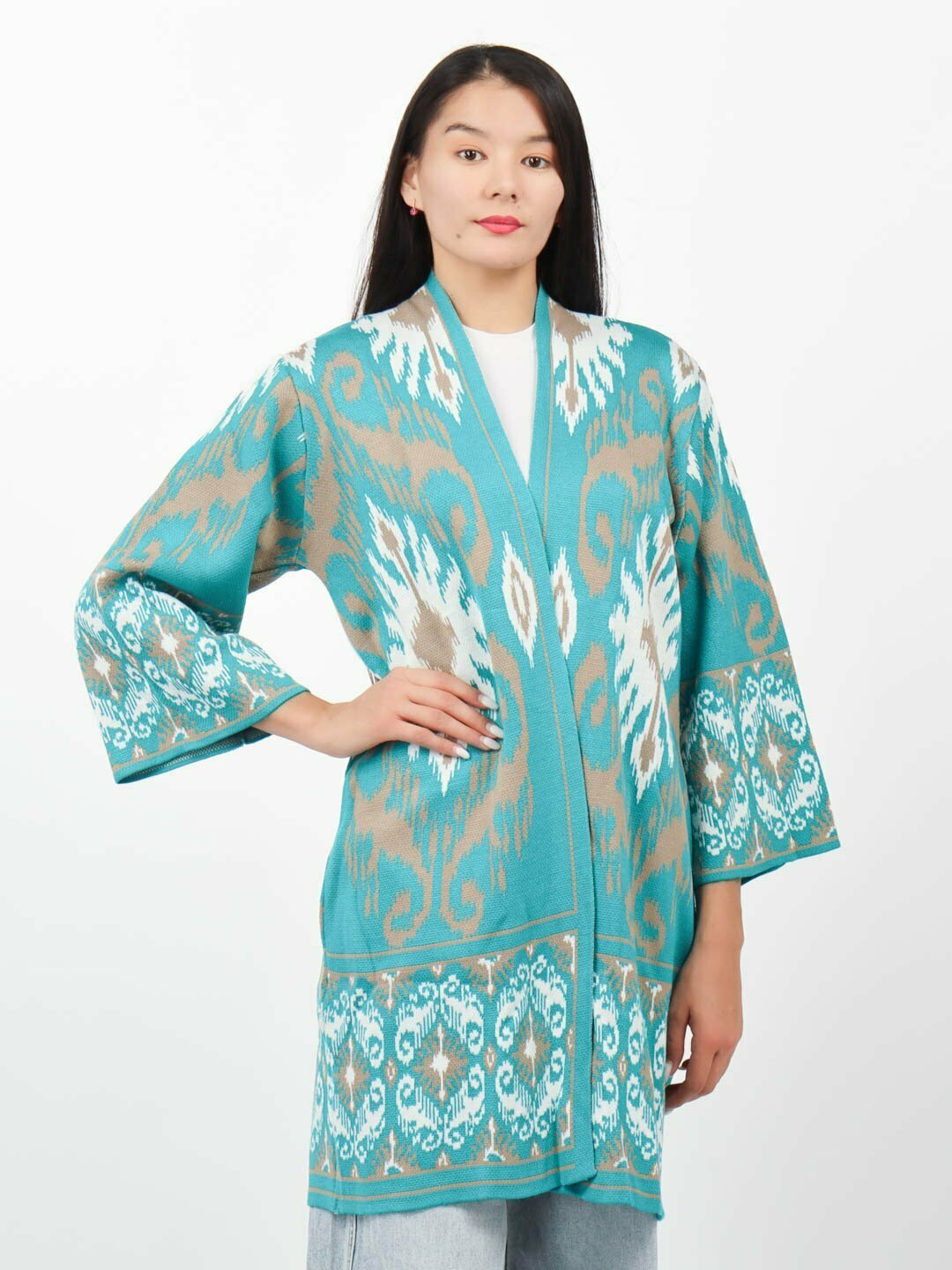 Кардиган Didov TRIKO 0024, размер oversize, , бирюзовый