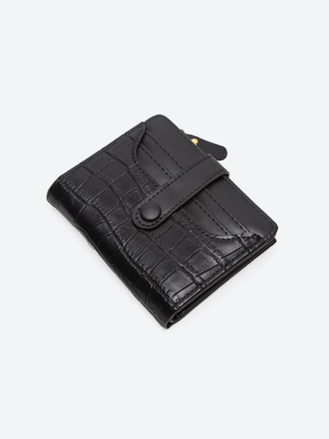 Кошелек , фактура под рептилию, глянцевая, black — фото 1