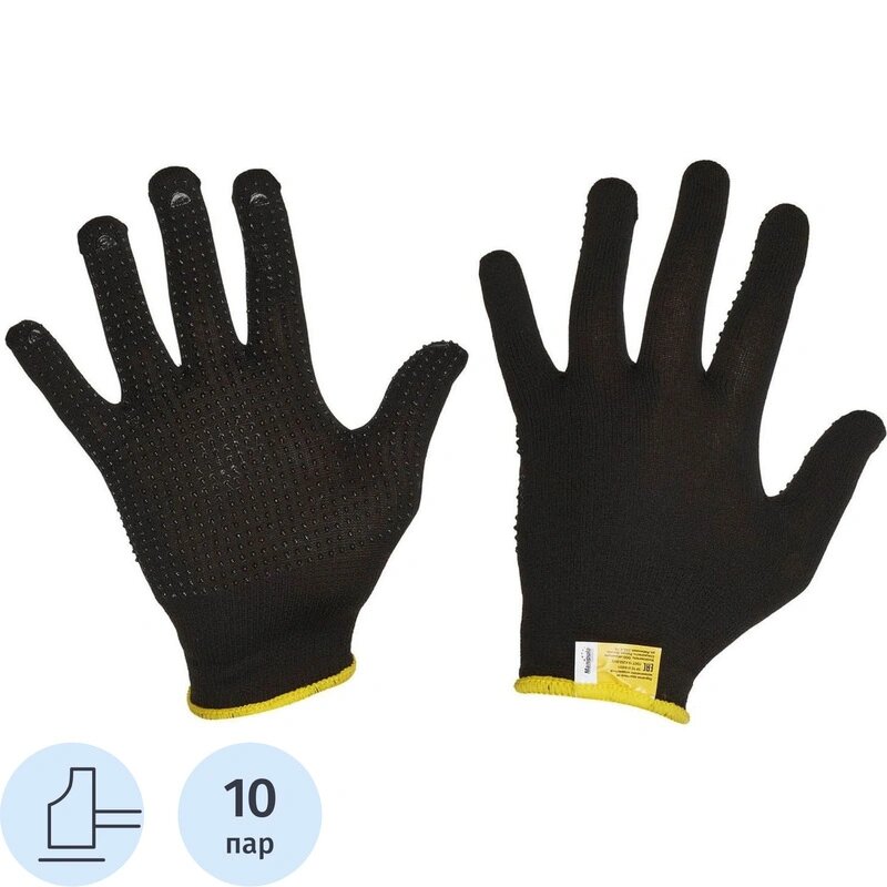 Перчатки нейлон ПВХ Manipula микрон блэк TNG 28 MG112  10 п уп р8  ПС