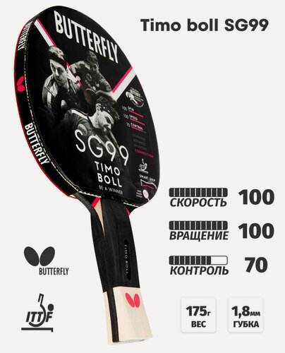 Изображение товара Ракетка для настольного тенниса Butterfly Timo Boll SG99
