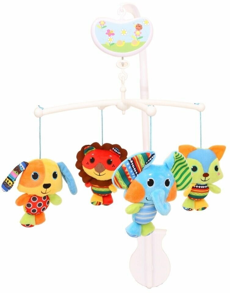 Музыкальный мобиль Biba Toys "Слоненок Харло", вращение игрушек, звуковые эффекты