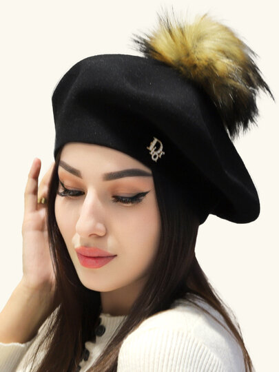 Берет  для девочек и женщин, размер 50-60, фиолетовый — фото 1