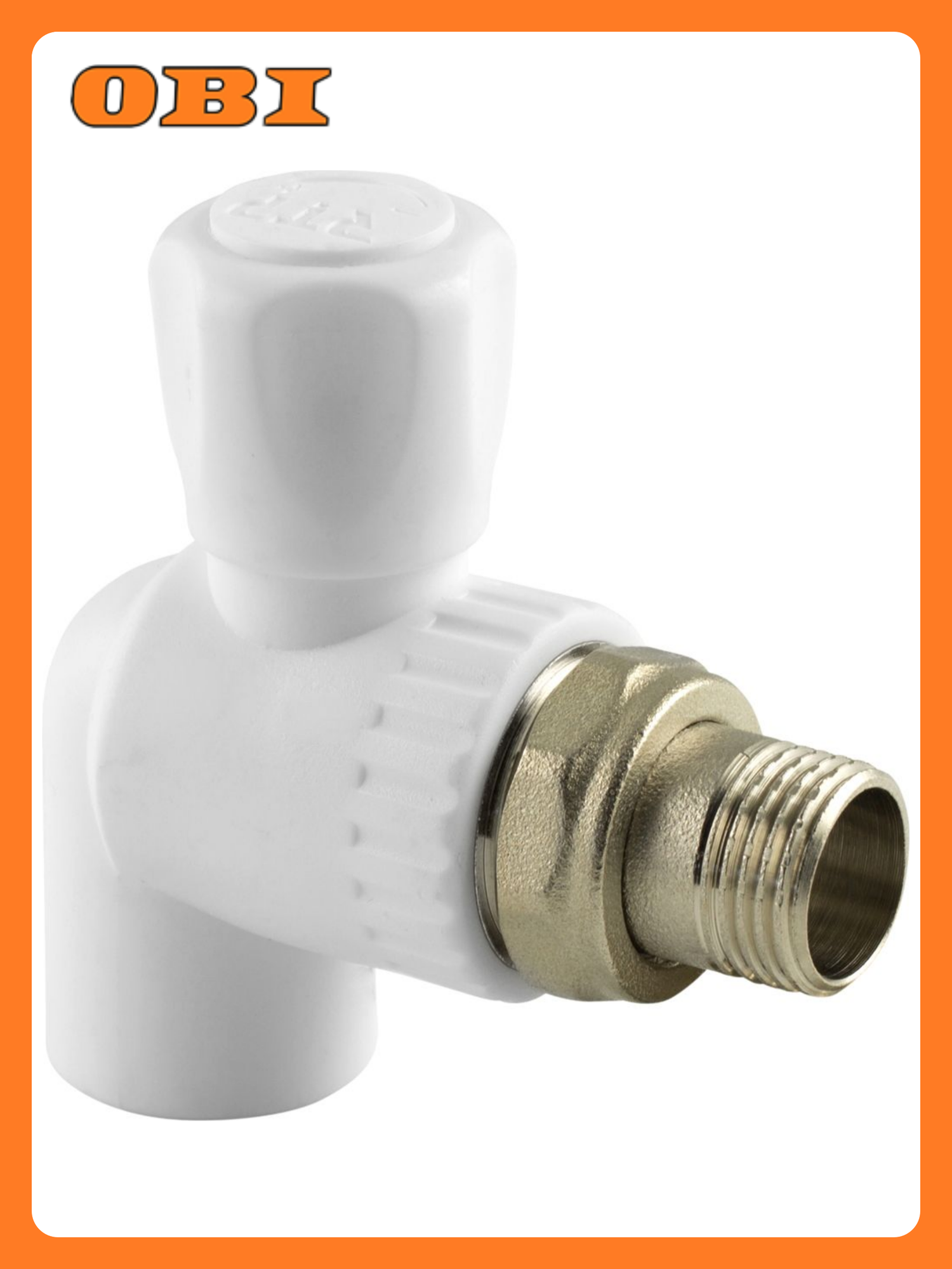 Кран шаровой для радиатора угловой PPR 25х3/4 белый RTP