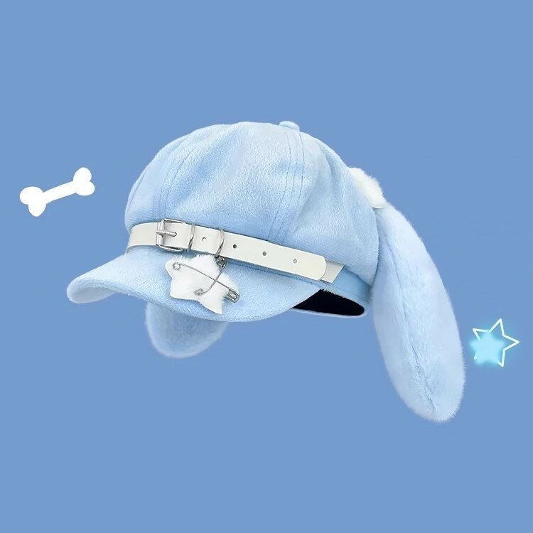 Японский берет y2k с кошачьими ушками, женская нишевая двумерная субкультурная милая восьмиугольная шляпа с большой окружностью головы и маленьким лицом