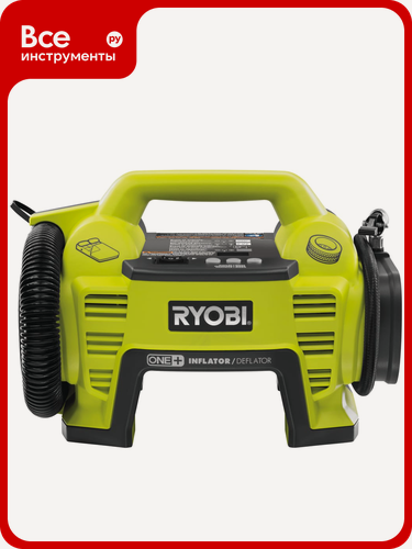 Изображение товара Компрессор поршневой Ryobi ONE+ R18I-0 с цифровым дисплеем и автоотключением, максимальное давление 10,2 атм, производит
