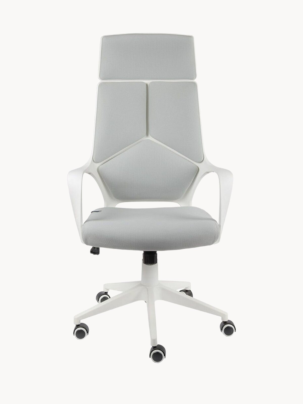Компьютерное кресло NORDEN IQ, светло-серый/белый, обивка из текстиля, каркас из пластика, для офиса, с подлокотниками/с поясничным упором