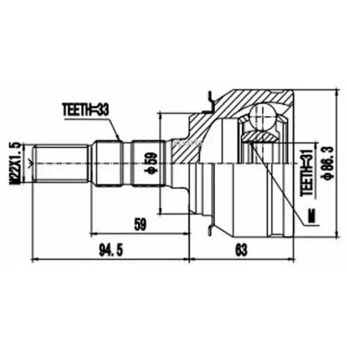 AYWIPARTS AW1510708 ШРУС внешний