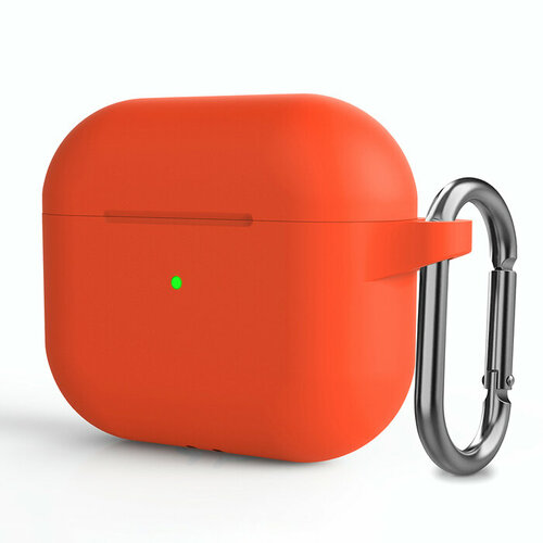 Чехол для Airpods 3 Silicone Case с карабином Orange