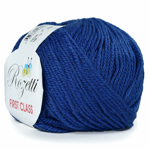 фото Пряжа rozetti first class. 50% мериносовая шерсть, 50% микрофибра, 50гр/115м, (149-13 синий) 1 упаковка (10 мотков)