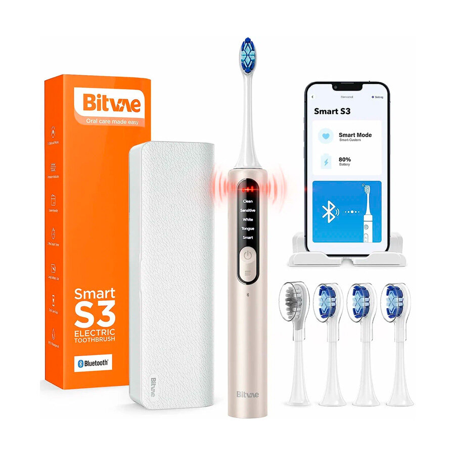 Электрическая зубная щетка Bitvae S3 Smart E-Toothbrush с поддержкой приложения (S3) GLOBAL, белая