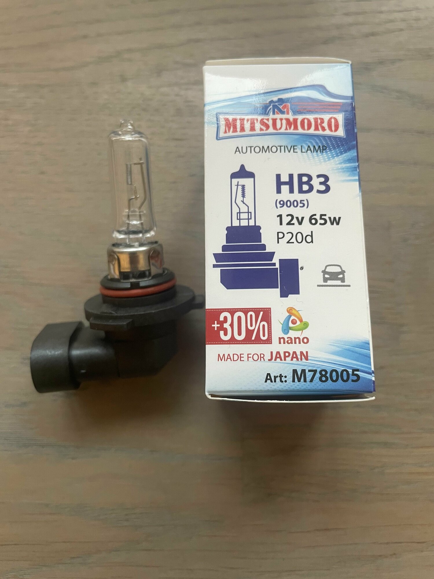 Галогеновая лампа Mitsumoro HB3 12V 65W+30% P20d