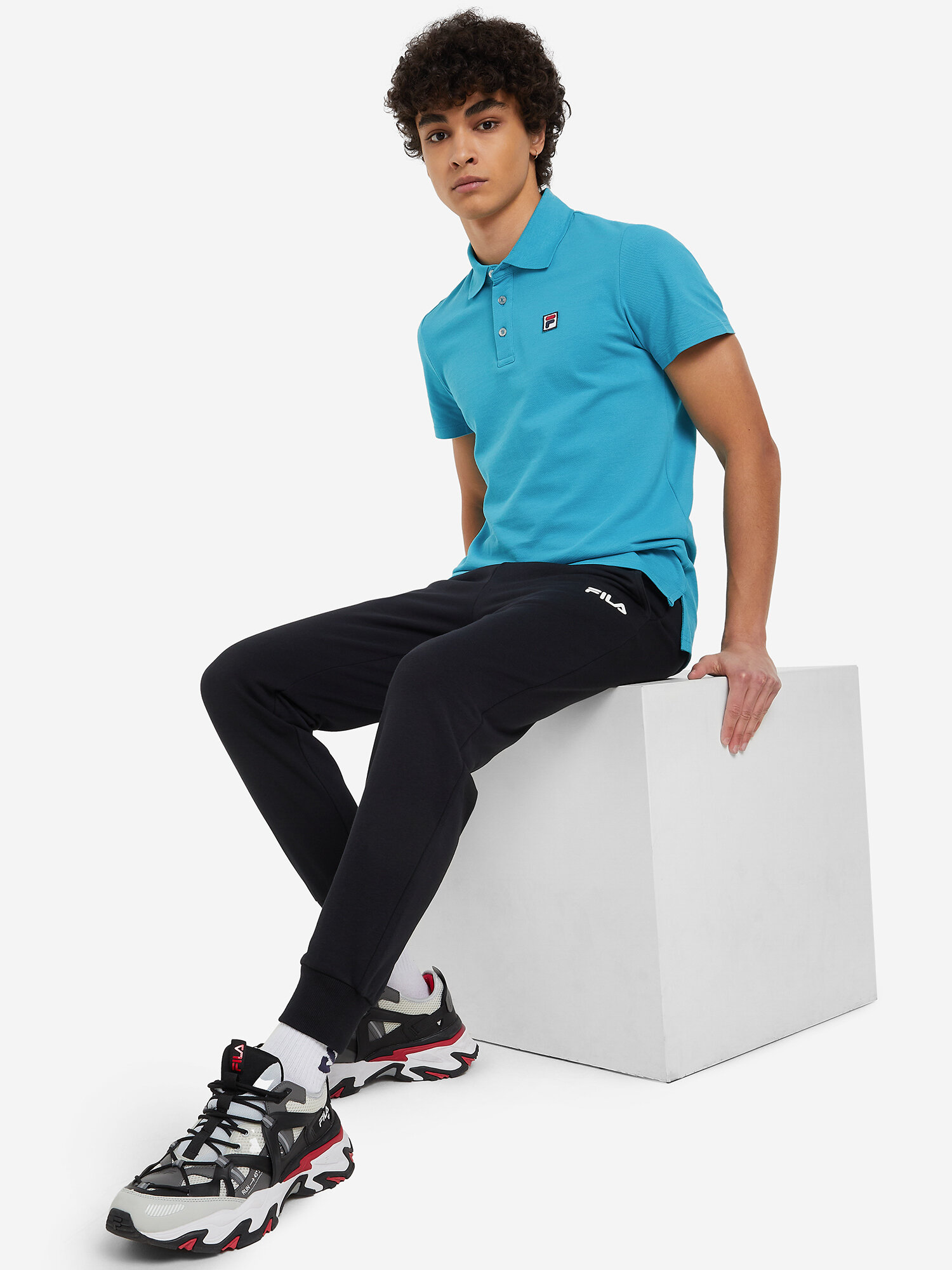 Брюки джоггеры Fila, размер 52, черный — фото 1