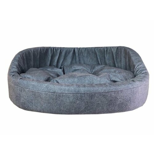 HOMEPET Микровелюр Leather №1 43 см х 38 см х 15 см диванчик пыльно-голубой для домашних животных, 83145 (1 шт)