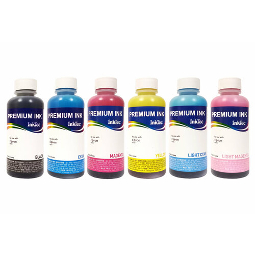 Чернила InkTec (E0017-100M) для Epson 6 цв. по 100 мл (Bk, C, M, Y, LC, LM) чернила inktec e0010 1l premium ink для epson 4 цв по 1000 мл bk c m y