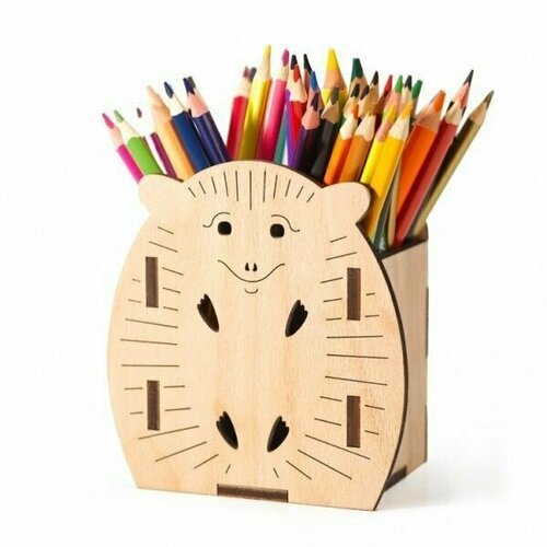 Подставка для ручек и карандашей Весёлый Ёжик / Ais Laser / Декор для детской комнаты