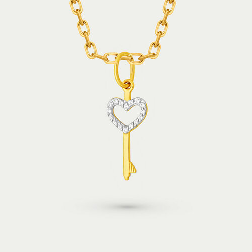 фото Подвеска gold center, желтое золото, 585 проба, фианит