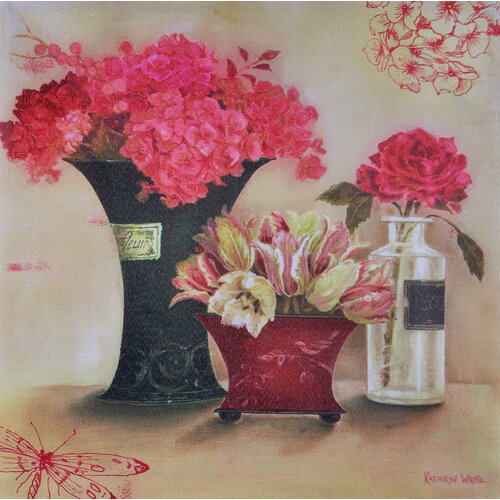 Постер на стену в гостиную офис спальню детскую интерьерный цветы Георгины садовые натюрморт 2839₽