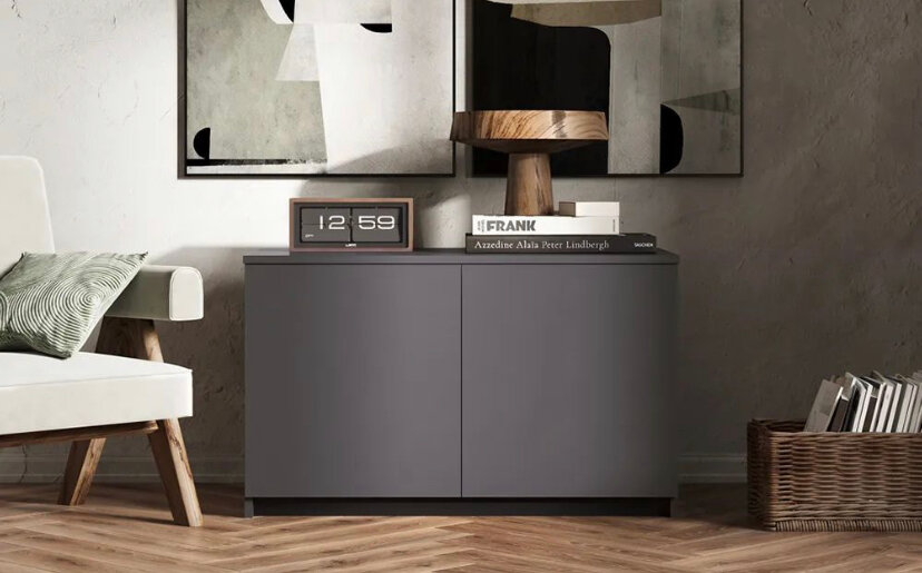 Тумба антресоль графит 90 55 50