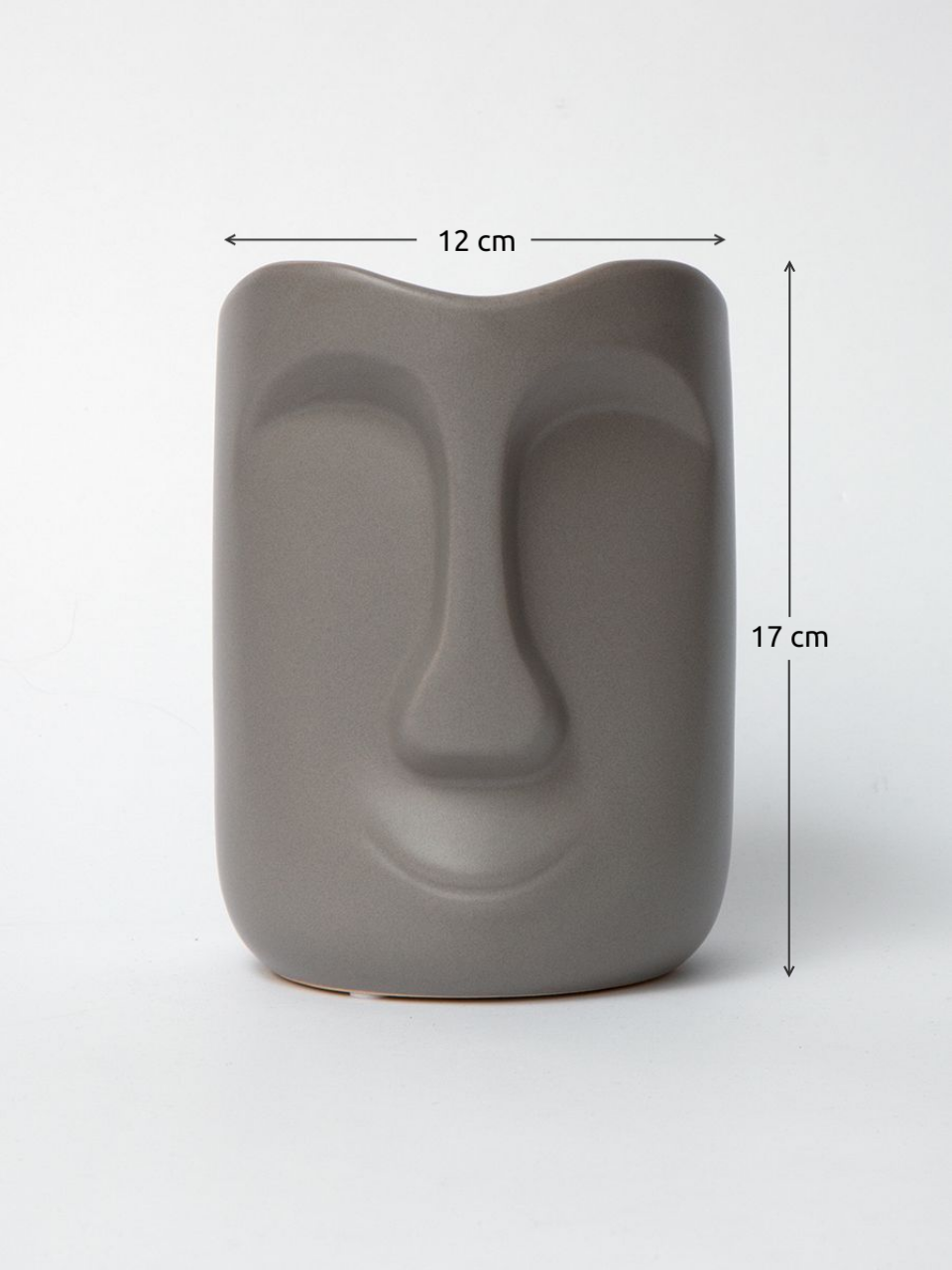 Ваза ISMAT, настольная, керамика, цвет серый, высота 18см, ширина 13,5см, 1шт — фото 1