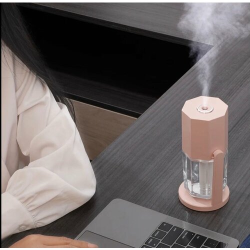 Увлажнитель воздуха вращающийся USB на 240 мл настольный мини увлажнитель с красочной подсветкой розовый 899₽