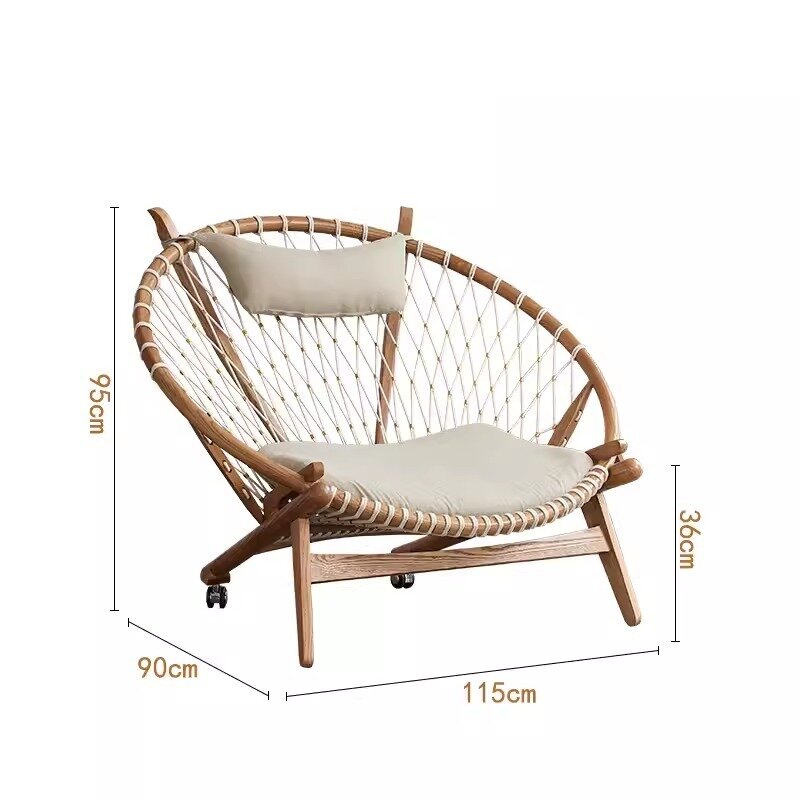 фото Дизайнерское современное кресло Hans J Wegner Style PP 130 Hoop Chair (темный орех черная кожа, оригинальное качество)