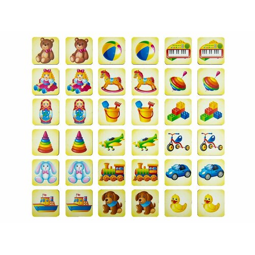 Игра Мемо Любимые игрушки 36 деталей в коробочке 15*10*5 см - Woodlandtoys [123103] стучалка woodlandtoys 115401 дом