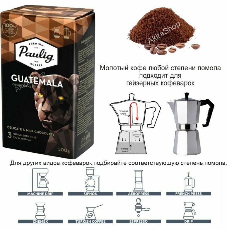 Кофе молотый Paulig Guatemala, 500 гр. Финляндия