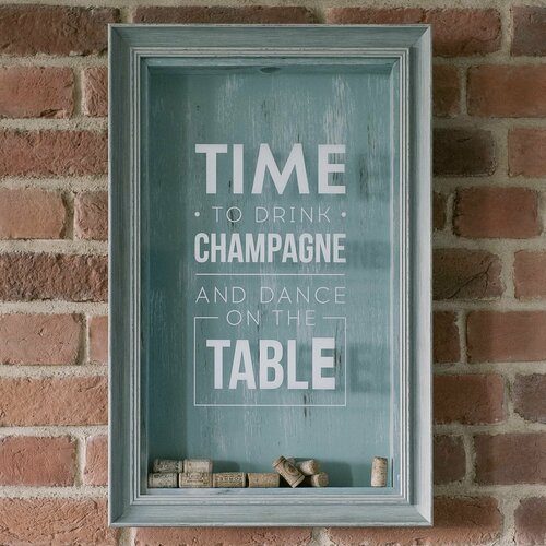 Копилка для винных пробок с белой надписью Time to drink champagne