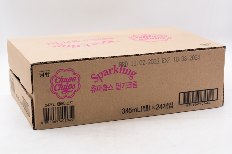 Напиток Chupa Chups Sparkling Strawberry 0.345л Упаковка 24 шт