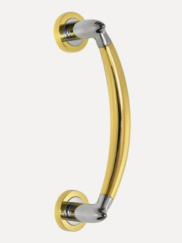 Изображение товара Ручка скоба для входной двери металлическая UNO М-8105 (межосевое 224 мм) GP/CP золото/хром (1 шт)