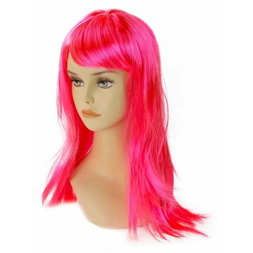 парик ailiade для мужчин и женщин синтетический с короткой прямой челкой для косплея аниме вечеринки повседневного костюма 12 дюймов Парик карнавальный длинный розовый прямой
