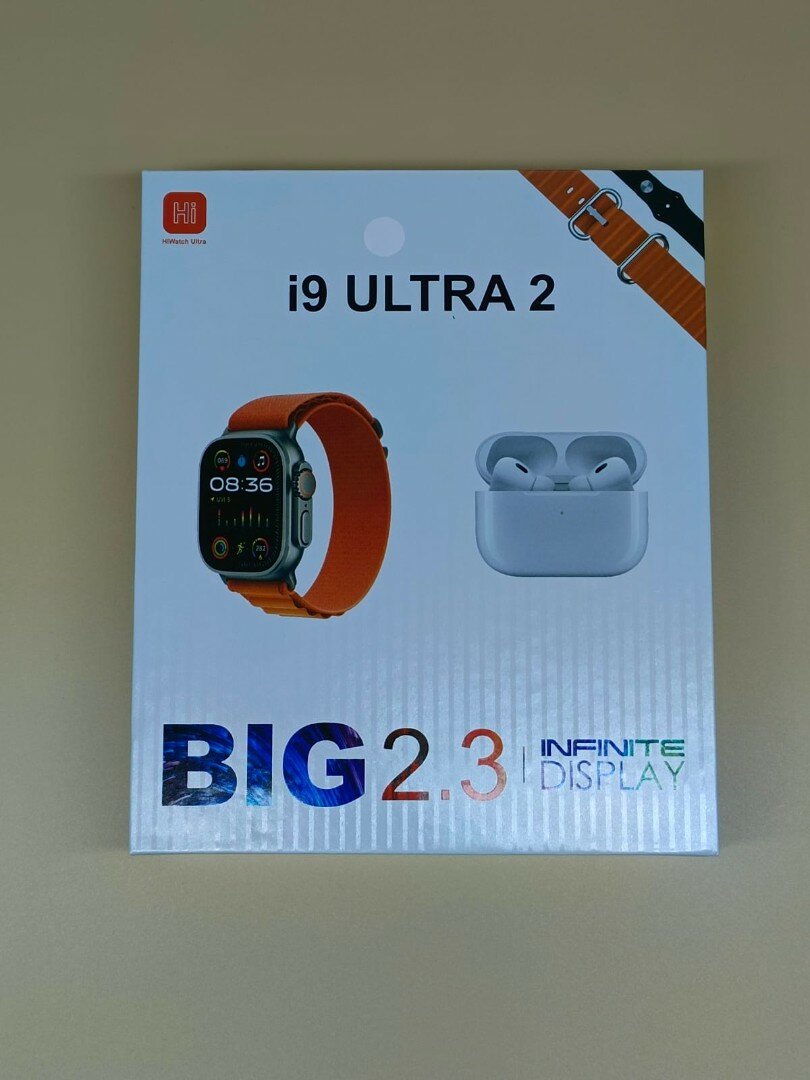 Ультра умные часы I9 Ultra Smart Watch с беспроводными наушниками Big 2.3 белый