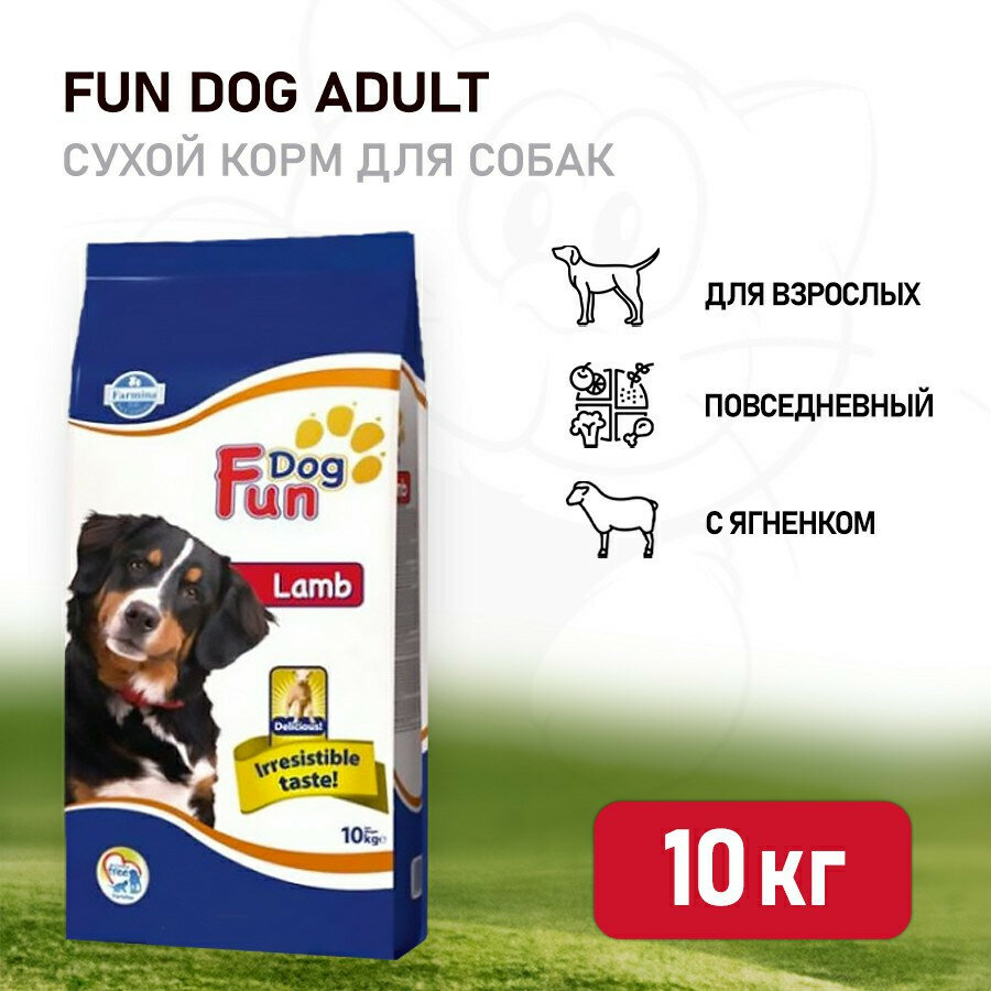 Сухой корм Farmina Fun dog для взрослых собак, ягненок, 10кг - фото №17
