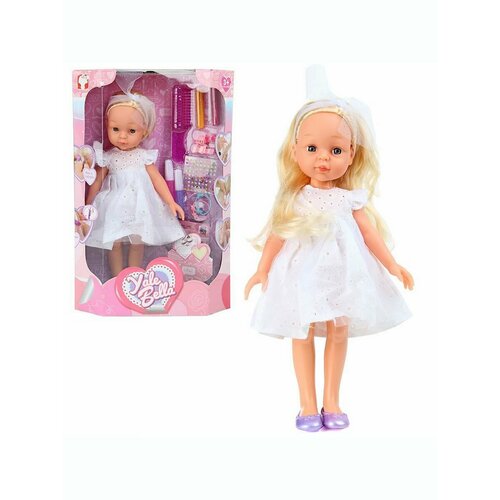 Кукла в белом платье с аксессуарами для волос R205E