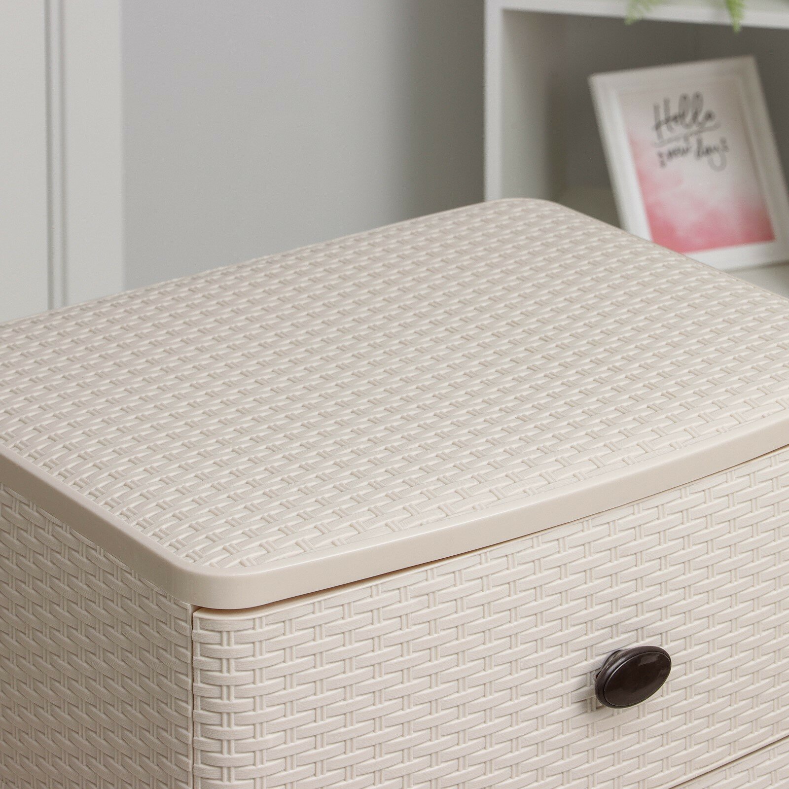 Комод 4-х секционный Альтернатива "Плетёнка", цвет слоновая кость — фото 1