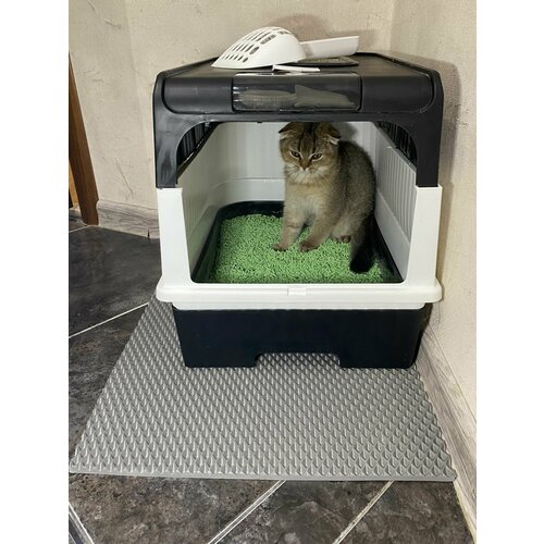 Коврик под лоток. Размер 60х40 см. Цвет - Серый.