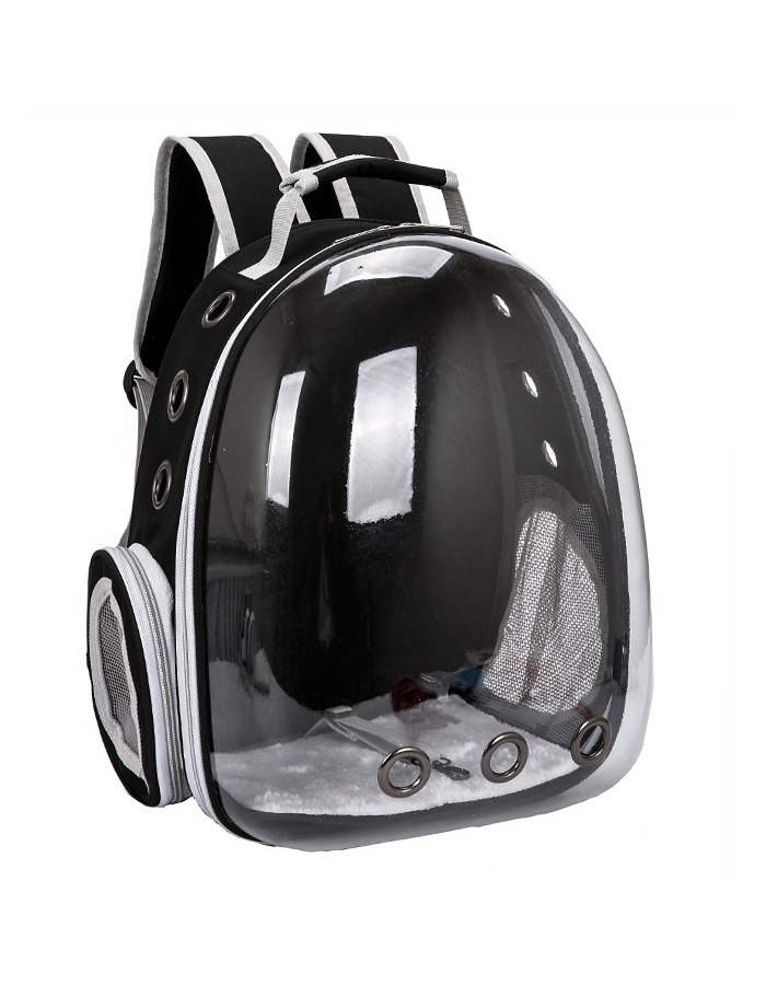 Рюкзак для животных мелких пород черный с прозрачной дверцей - фотография № 11