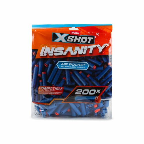 бластер x shot skinspro sinister 36600 Набор дополнительных дротиков X-Shot Insanity 200шт 36624