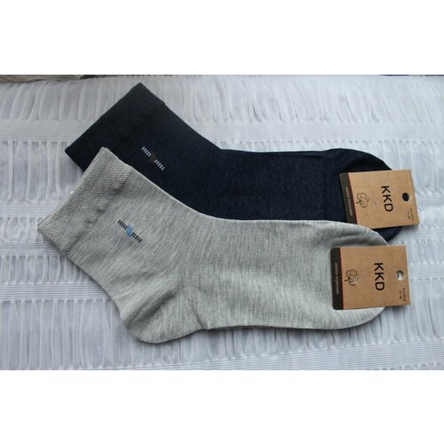 Носки Turkan, 2 пары, размер 41-46, синий, серый носки мужские turkan с принтом средние