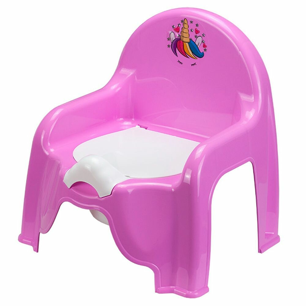 Горшок-стульчик детский / Детский туалет цвет фиолетовый с рисуноком единорог