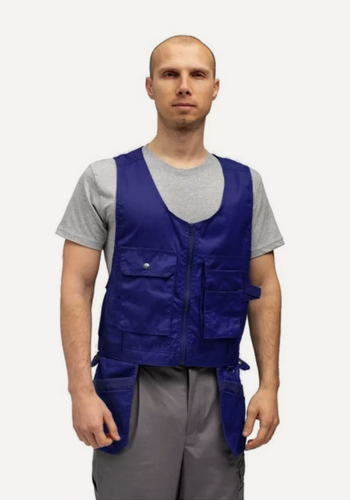 Изображение товара Жилет ФАП, мужской, с карманами, на молнии, полиэстер/хлопок, размер 52-54, на рост 182-188