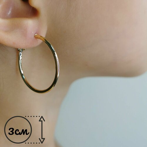 Серьги конго , размер/диаметр 30 мм, золотой